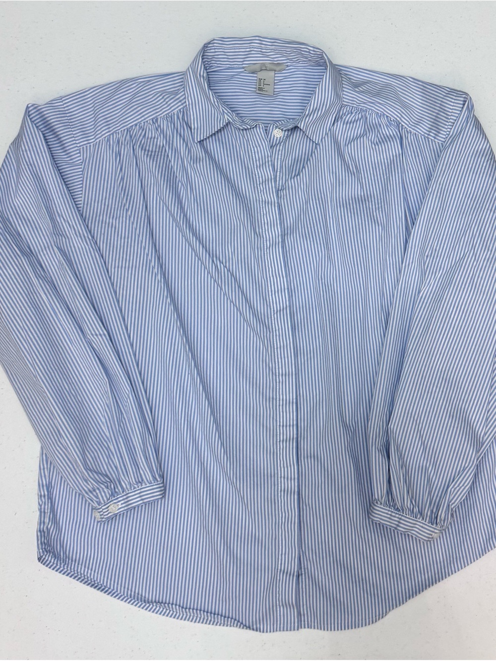 H&M Blue and White Striped Button-Down Shirt